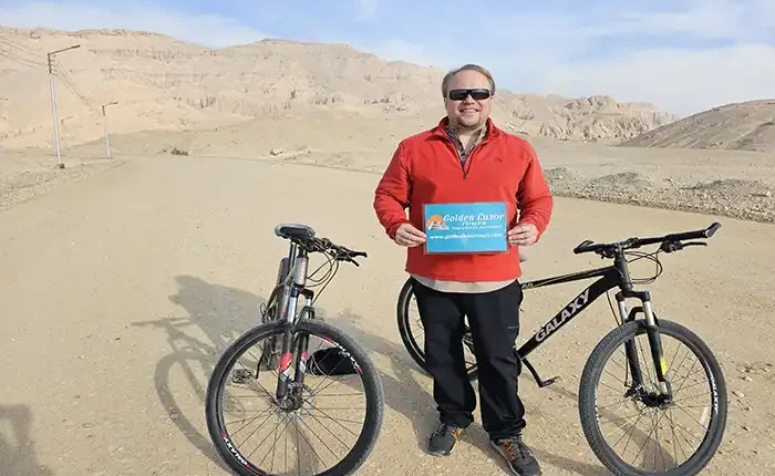 see Luxor from a different perspective on a bike ride, exploring the sacred land with its marvelous architecture